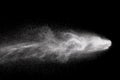 Bizarre forms of white powder explosion cloud against dark background Royalty Free Stock Photo