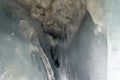 Bizarre icicles in natural caves inside the Hintertux Glacier.