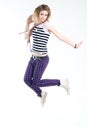 Bizarre jumping girl Royalty Free Stock Photo