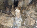 Bizarre mineral formations in stalactite cavern