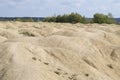 Bizarre relief on the waste heap of the old Bornitsky quarry, Leningrad region. Russia