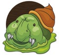 Bizarre Snail Creature with Mischievous Smile and Slime, Vector Illustration