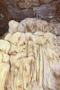 Stalactite formation in karst cave