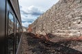 Bizarre wall on the Verde Canyon Railroad line Royalty Free Stock Photo