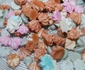 Bized. Colorful buzed pattern.Bized texture.Shabby candy bar