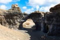 Bizzare stone formations around volcano Montana de Guenia. Stratified City, Lanzarote