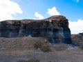 Bizzare stone formations at Stratified City, Lanzarote