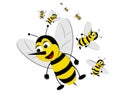 Bizzy swarming bees