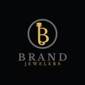 B letter diamond logo vector