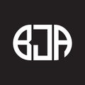 BJA letter logo design on black background. BJA Royalty Free Stock Photo