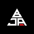 BJA triangle letter logo design with triangle shape. BJA triangle logo design monogram. BJA triangle vector logo template with red Royalty Free Stock Photo