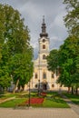 Bjelovar Cathedral of Teresa of Avila view from the central park