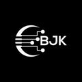 BJJ Letter logo black background .BJJ technology logo design vector image in illustrator .BJJ letter logo design for entrepreneur