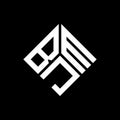 BJM letter logo design on black background. BJM creative initials letter logo concept. BJM letter design Royalty Free Stock Photo