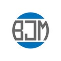 BJM letter logo design on white background. BJM creative initials circle logo concept. BJM letter design Royalty Free Stock Photo