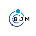 BJM letter logo design on white background. BJM creative initials letter logo concept. BJM letter design Royalty Free Stock Photo