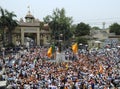 BJP rally in front of BHU .