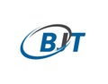 BJT letter creative modern elegant swoosh logo design Royalty Free Stock Photo