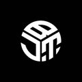 BJT letter logo design on black background. BJT creative initials letter logo concept. BJT letter design Royalty Free Stock Photo