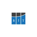 BJT letter logo design on BLACK background. BJT creative initials letter logo concept. BJT letter design