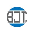 BJT letter logo design on white background. BJT creative initials circle logo concept. BJT letter design
