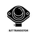 bjt transistor icon, black vector sign with editable strokes, concept illustration Royalty Free Stock Photo