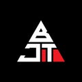BJT triangle letter logo design with triangle shape. BJT triangle logo design monogram. BJT triangle vector logo template with red Royalty Free Stock Photo
