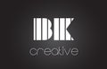 BK B K Letter Logo Design With White and Black Lines.