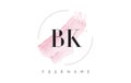 BK B K Watercolor Letter Logo Design with Circular Brush Pattern