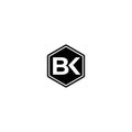 BK and KB B or K Initial Letters Hexagon Shape Mogogram Logo Design