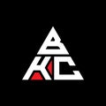 BKC triangle letter logo design with triangle shape. BKC triangle logo design monogram. BKC triangle vector logo template with red Royalty Free Stock Photo