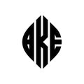 BKE circle letter logo design with circle and ellipse shape. BKE ellipse letters with typographic style. The three initials form a Royalty Free Stock Photo