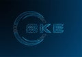 BKE low poly letter logo vector design. BKE Royalty Free Stock Photo