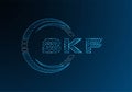 BKF low poly letter logo vector design. BKF Royalty Free Stock Photo