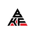 BKF triangle letter logo design with triangle shape. BKF triangle logo design monogram. BKF triangle vector logo template with red Royalty Free Stock Photo