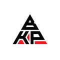 BKP triangle letter logo design with triangle shape. BKP triangle logo design monogram. BKP triangle vector logo template with red Royalty Free Stock Photo