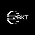 BKT Letter logo black background .BKT technology logo design vector image in illustrator .BKT letter logo design for entrepreneur Royalty Free Stock Photo