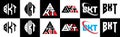 BKT letter logo design in six style. BKT polygon, circle, triangle, hexagon, flat and simple style with black and white color Royalty Free Stock Photo