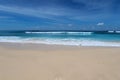 Bkue beach with white sand in Bali. Royalty Free Stock Photo