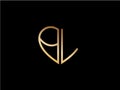 BL initial heart shape Gold colored logo