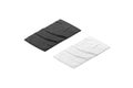 Blaank black and white crumpled small towel mockup, side view Royalty Free Stock Photo