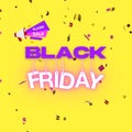 Black friday sale banner with megaphone. Vector illustration Royalty Free Stock Photo