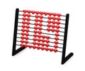 Black abacus with red hearts illustrating the number fourteen - 3d rendering -