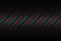 Black abstract background with blue, red, pink, green and yellow neon lines Royalty Free Stock Photo