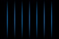 Black abstract background with bright blue vertical neon light elements. Vector EPS 10