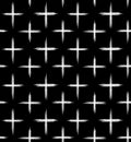 Black abstract background with seamless pattern random sketch crosses
