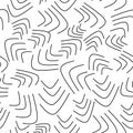 Black abstract curves seamless pattern