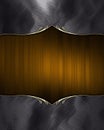 Black abstract frame with gold edges and brown nameplate. Element for design. Template for design. copy space for ad brochure or a Royalty Free Stock Photo