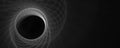 Black abstract glowing spirograph circle panoramic background with copyspace Royalty Free Stock Photo