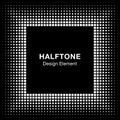 Black Abstract Halftone Square Frame Background